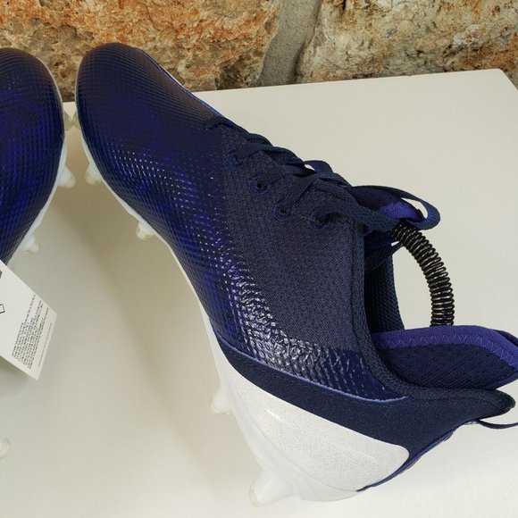 adidas Adizero Scorch Football Cleats Men’s Size 10.5 Navy Blue White FX4250 NEW main image 10